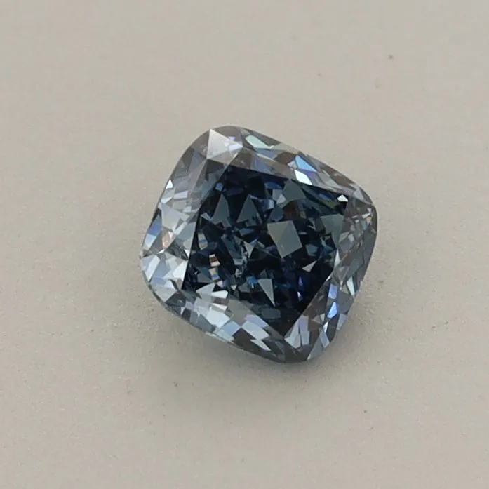 0.41ct CUSHION Fancy Vivid Blue VVS2 Coloured Lab diamond