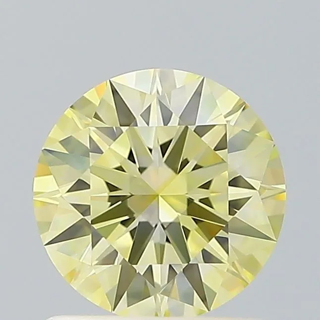 0.97ct ROUND Fancy Yellow VVS2 Coloured Lab diamond