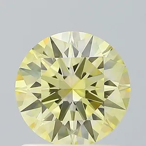 0.97ct ROUND Fancy Yellow VVS2 Coloured Lab diamond