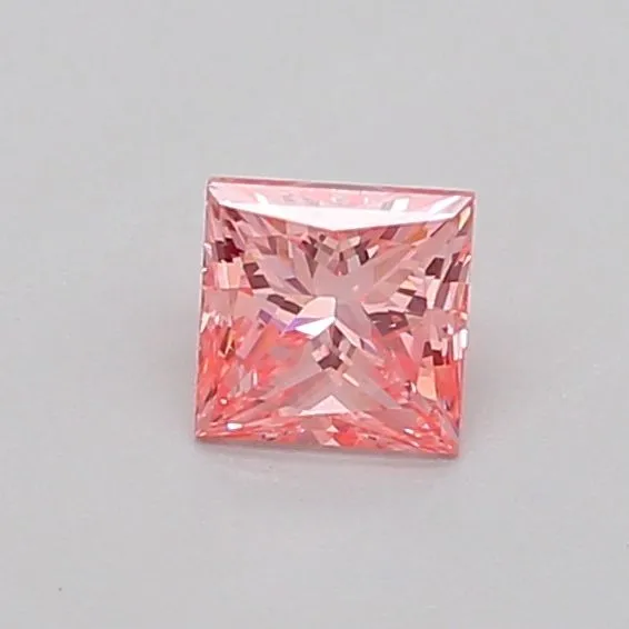 0.38ct PRINCESS Fancy Vivid Pink VS1 Coloured Lab diamond