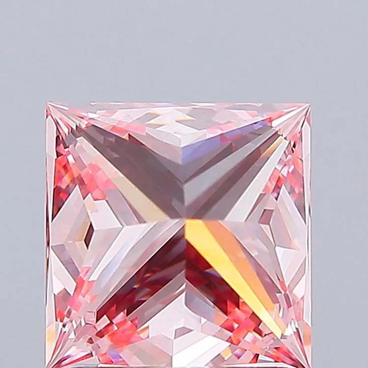 2.06ct PRINCESS Fancy Vivid Pink VVS2 Coloured Lab diamond