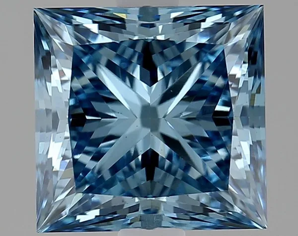 2.02ct PRINCESS Fancy Vivid Blue VS1 Coloured Lab diamond