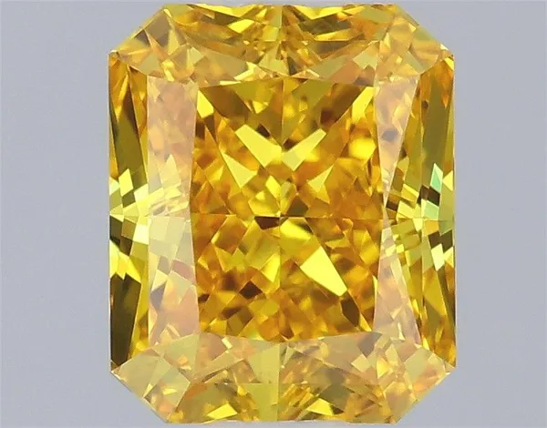 0.92ct RADIANT Fancy Vivid Yellow VVS2 Coloured Lab diamond