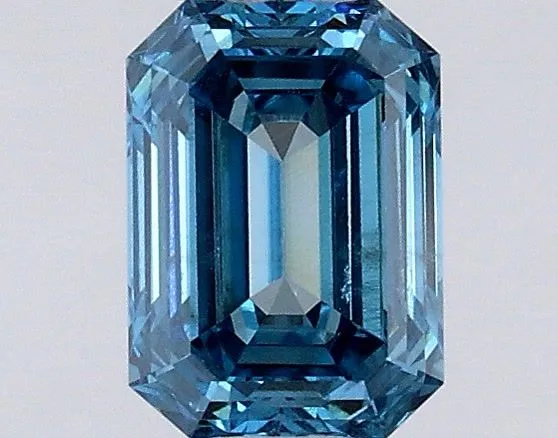 0.54ct EMERALD Fancy Vivid Blue VS2 Coloured Lab diamond
