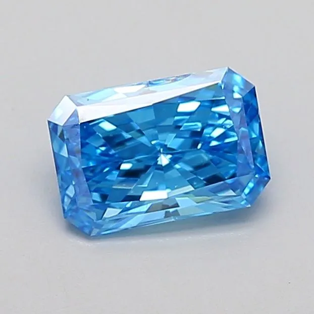 0.84ct RADIANT Fancy Vivid Blue VS1 Coloured Lab diamond