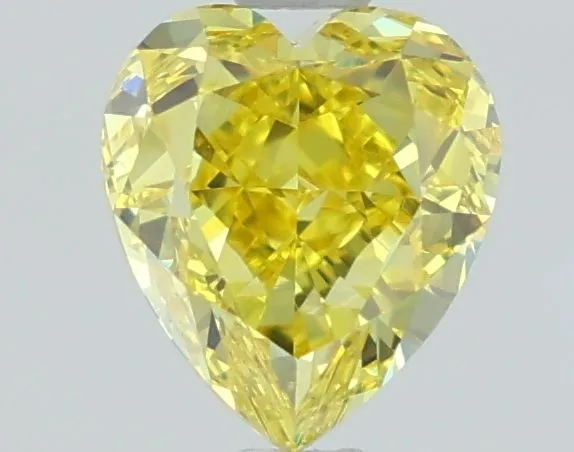 1.51ct HEART Fancy Vivid Yellow VS1 Coloured Lab diamond