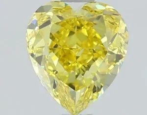 1.51ct HEART Fancy Vivid Yellow VS1 Coloured Lab diamond