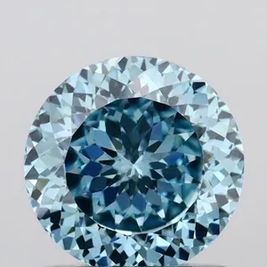 0.97ct ROUND Fancy Vivid Blue VVS2 Coloured Lab diamond