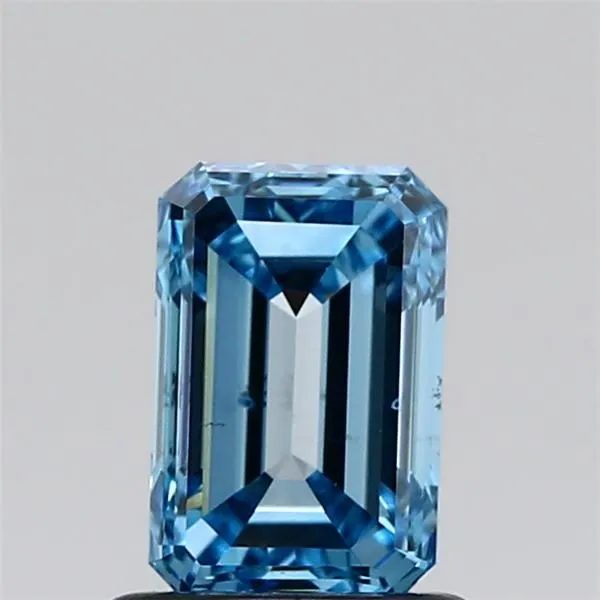 1ct EMERALD Fancy Intense Blue SI1 Coloured Lab diamond