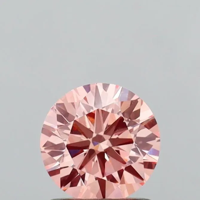 1.02ct ROUND Fancy Intense Orangey Pink VVS2 Coloured Lab diamond