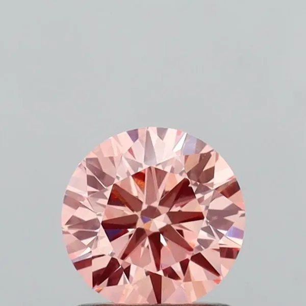 1.02ct ROUND Fancy Intense Orangey Pink VVS2 Coloured Lab diamond