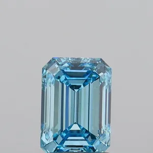 1.36ct EMERALD Fancy Vivid Blue VS1 Coloured Lab diamond