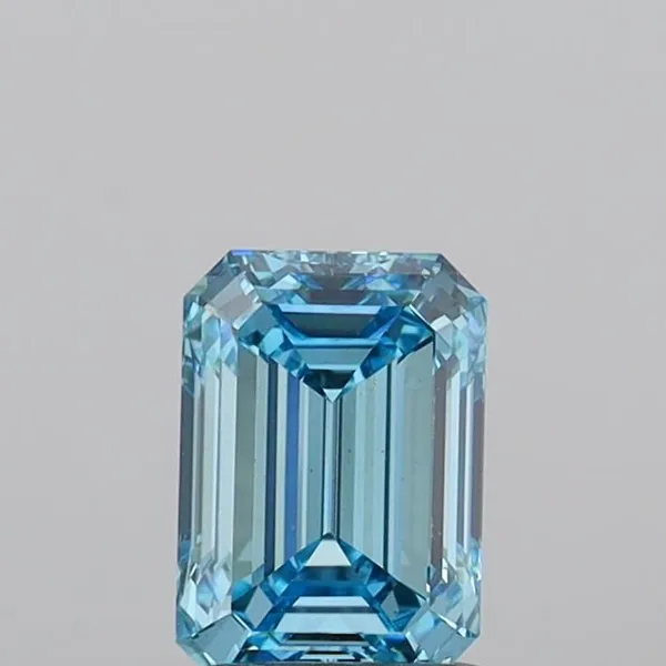 1.36ct EMERALD Fancy Vivid Blue VS1 Coloured Lab diamond