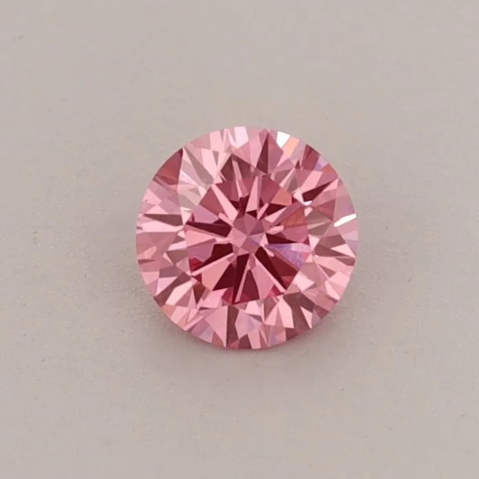 0.34ct ROUND Fancy Vivid Pink VS1 Coloured Lab diamond