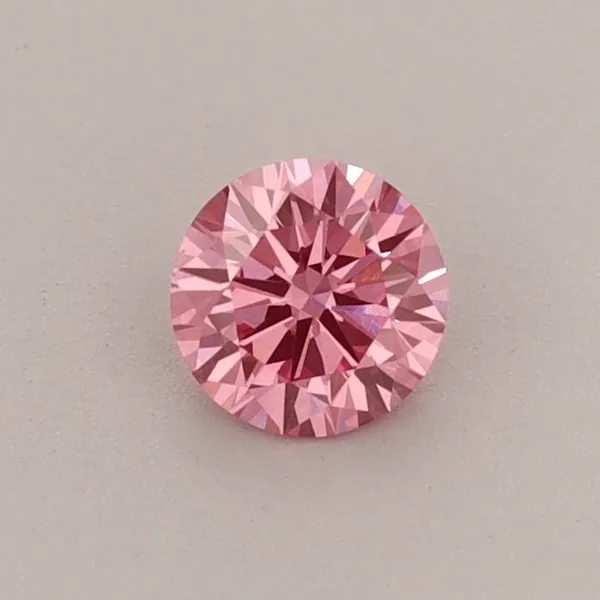 0.34ct ROUND Fancy Vivid Pink VS1 Coloured Lab diamond