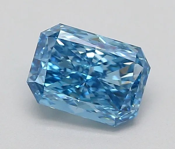 1.09ct RADIANT Fancy Vivid Blue VVS1 Coloured Lab diamond