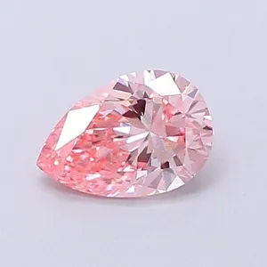 0.6ct PEAR Fancy Vivid Pink VVS2 Coloured Lab diamond