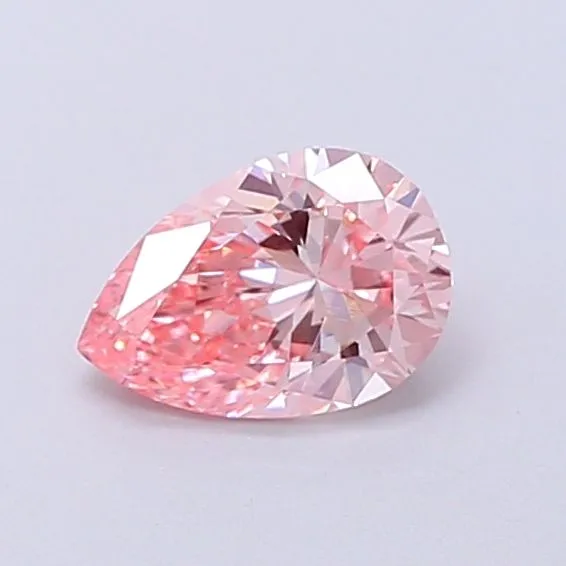 0.6ct PEAR Fancy Vivid Pink VVS2 Coloured Lab diamond