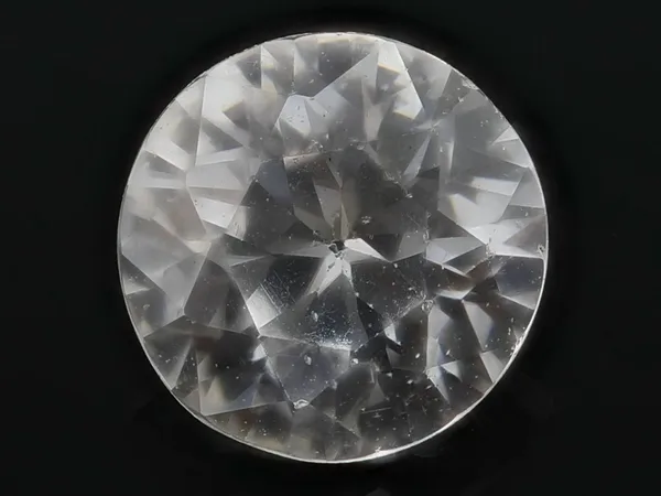 0.76ct White Zircon, Round cut gemstone