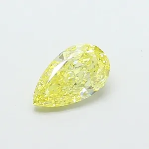 0.8ct PEAR Fancy Intense Yellow VS2 Coloured Lab diamond