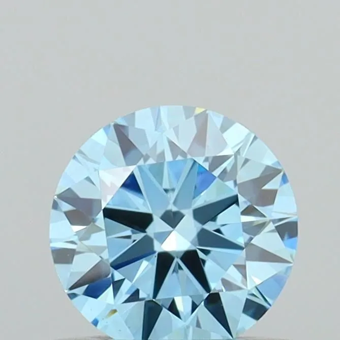 0.53ct ROUND Fancy Vivid Blue VS1 Coloured Lab diamond