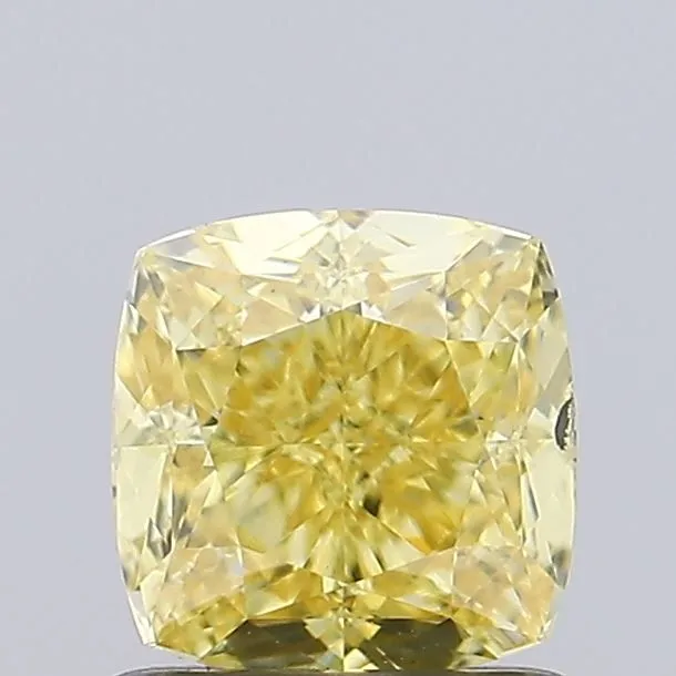 1.05ct CUSHION Fancy Intense Yellow SI2 Coloured Lab diamond