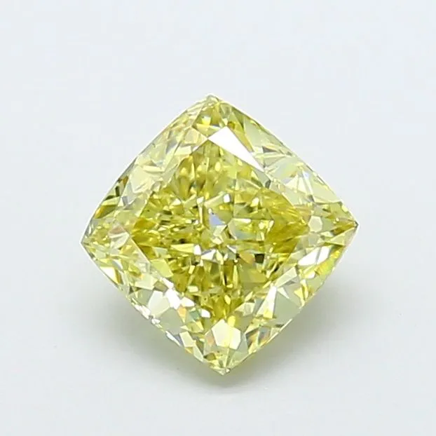 1.43ct CUSHION Fancy Yellow VS2 Coloured Lab diamond