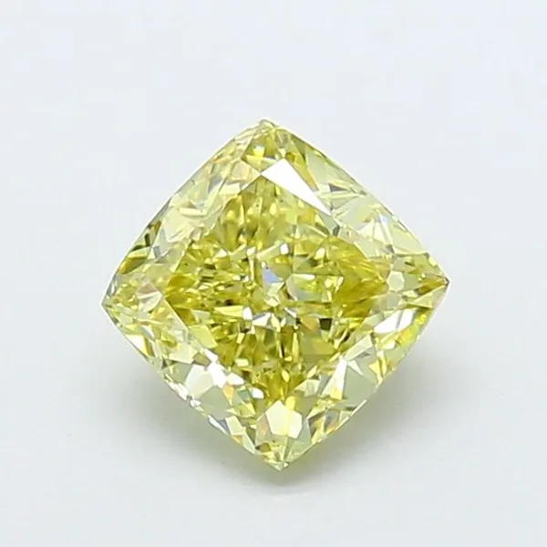 1.43ct CUSHION Fancy Yellow VS2 Coloured Lab diamond