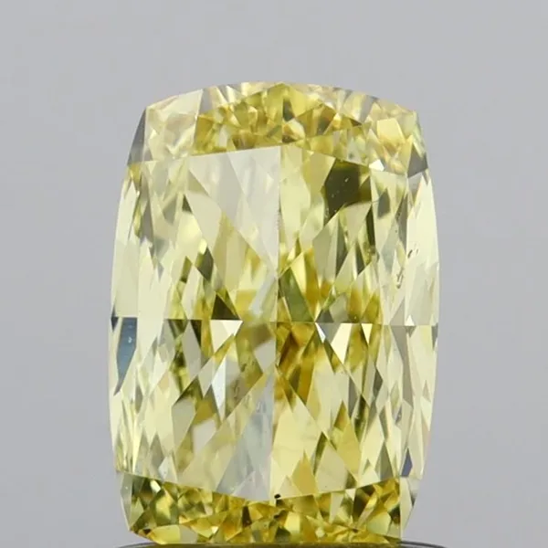 1.07ct CUSHION Fancy Intense Yellow VS1 Coloured Lab diamond
