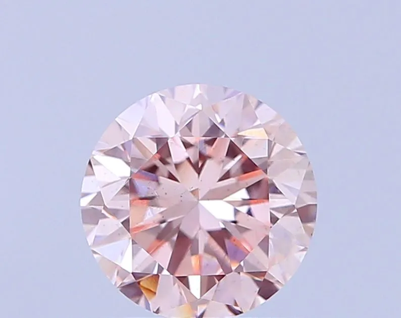 0.71ct ROUND Fancy Pink SI1 Coloured Lab diamond