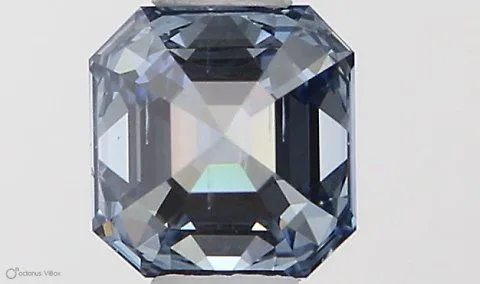 0.41ct EMERALD Fancy Vivid Blue VS2 Coloured Lab diamond