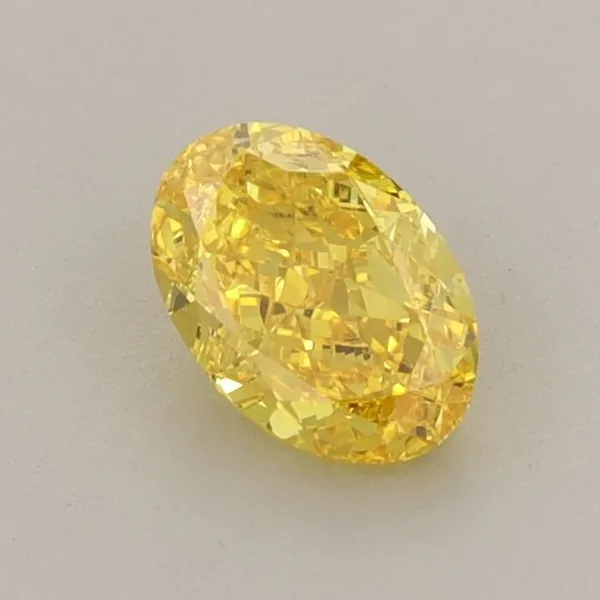 0.72ct OVAL Fancy Vivid Yellow VVS2 Coloured Lab diamond