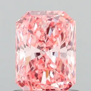 1.01ct RADIANT Fancy Vivid Pink VVS2 Coloured Lab diamond