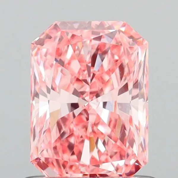 1.01ct RADIANT Fancy Vivid Pink VVS2 Coloured Lab diamond