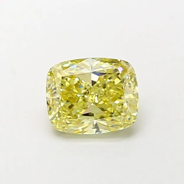 1.01ct CUSHION Fancy Intense Yellow VVS2 Coloured Lab diamond