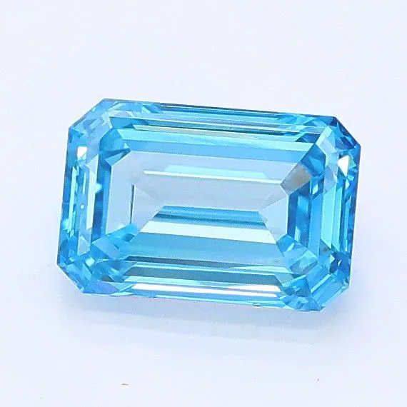 0.92ct EMERALD Fancy Vivid Blue VVS2 Coloured Lab diamond