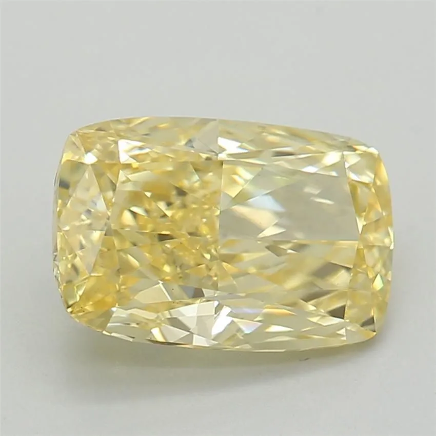 1.35ct CUSHION Fancy Vivid Yellow VS1 Coloured Lab diamond