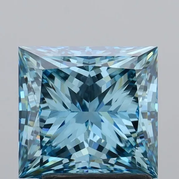 2.02ct PRINCESS Fancy Vivid Blue VS2 Coloured Lab diamond