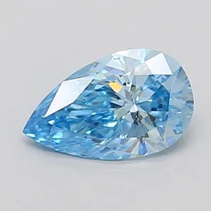 0.62ct PEAR Fancy Vivid Blue VS2 Coloured Lab diamond
