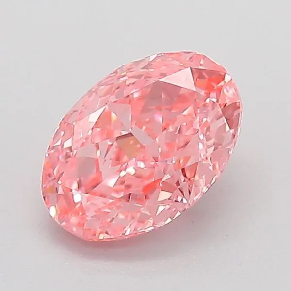 1.04ct OVAL Fancy Vivid Pink VS1 Coloured Lab diamond