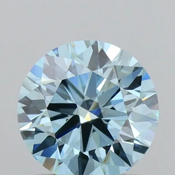 1.03ct ROUND Fancy Vivid Blue VS1 Coloured Lab diamond