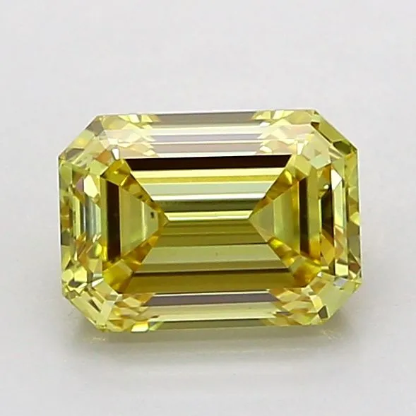 1.30ct EMERALD Fancy Intense Yellow VVS2 Coloured Lab diamond