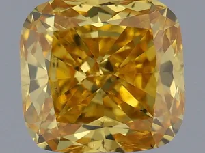0.66ct CUSHION Fancy Vivid Yellow VS2 Coloured Lab diamond