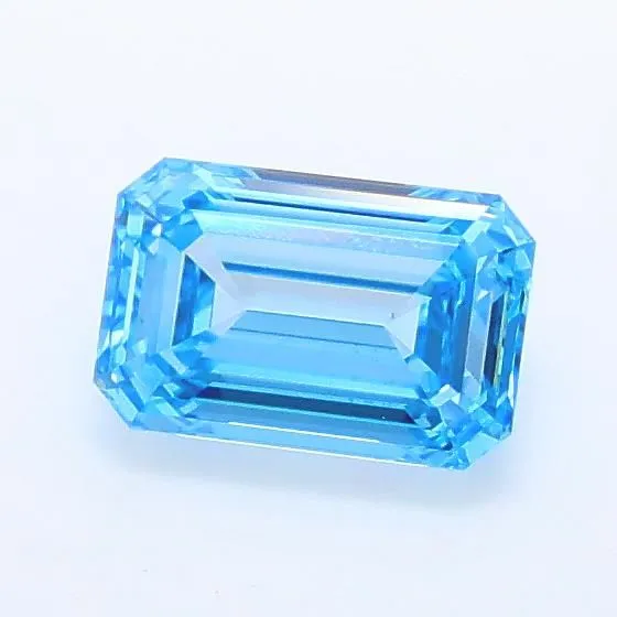 0.96ct EMERALD Fancy Vivid Blue VS1 Coloured Lab diamond