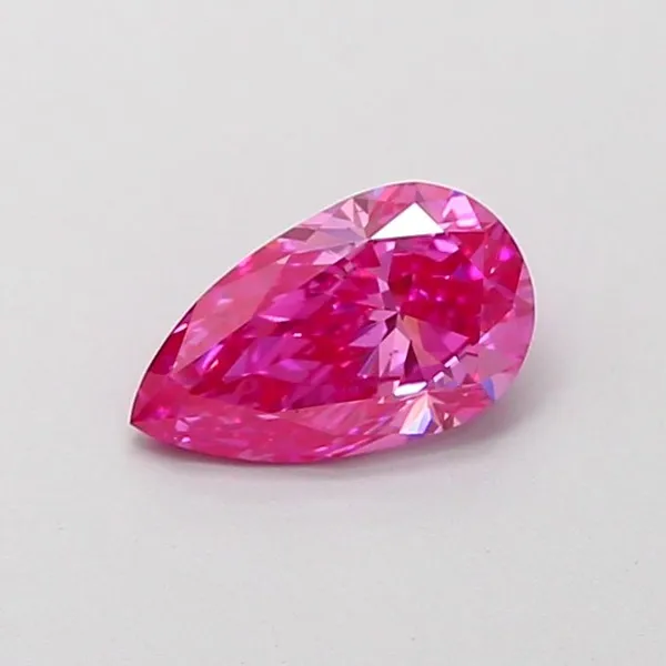 0.79ct PEAR Fancy Intense Pink VVS2 Coloured Lab diamond