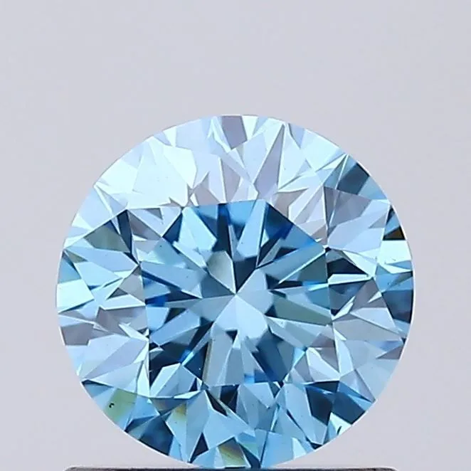 0.80ct ROUND Fancy Vivid Blue VS1 Coloured Lab diamond