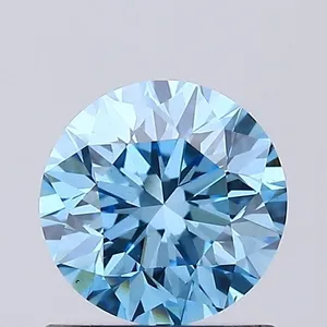 0.8ct ROUND Fancy Vivid Blue VS1 Coloured Lab diamond