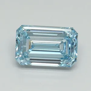 1.02ct EMERALD Fancy Intense Blue VS1 Coloured Lab diamond