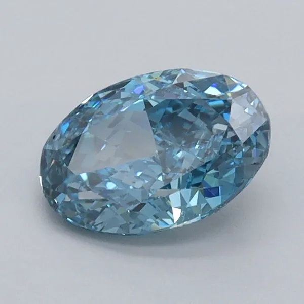 1.03ct OVAL Fancy Vivid Blue VS1 Coloured Lab diamond