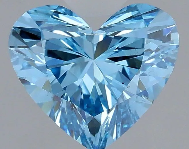 0.92ct HEART Fancy Vivid Blue VS2 Coloured Lab diamond